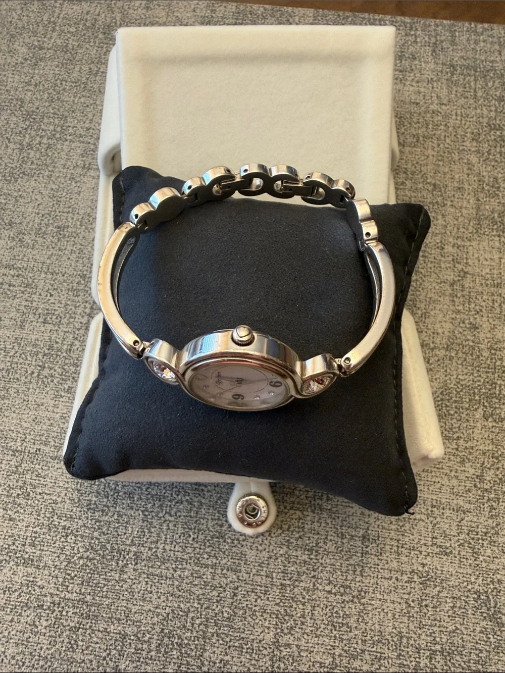 Brighton Silver-Tone Women's Crystal Accent Bracelet Watch - Silver